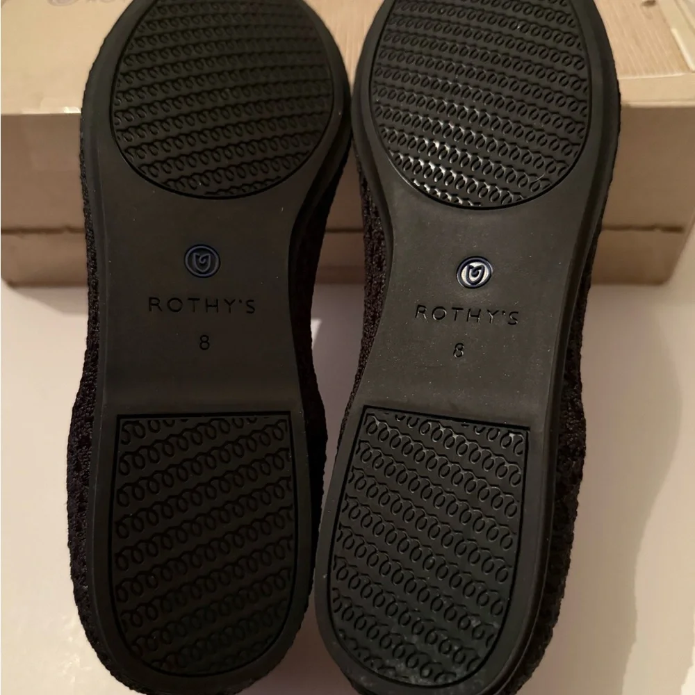 Rothy's Black Honeycomb Knit Slip-On Loafers New in Box Women’s 8